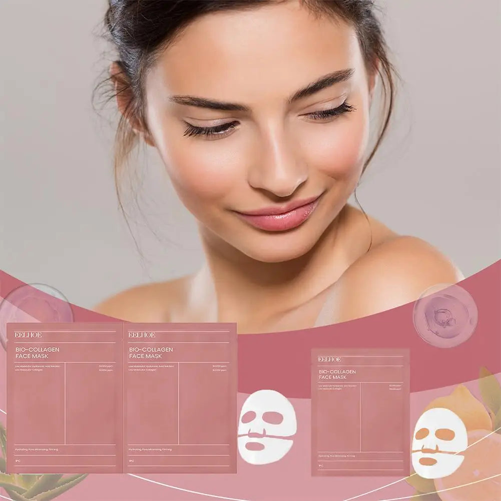 1/4pcs /16 PCs Bio Collagen Face Mask Shrink Pores Deep Hydrating Overnight Mask Moisturizing Refreshing Brightening Face Skin Care